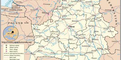 Bjelorusiji zemlji mapu